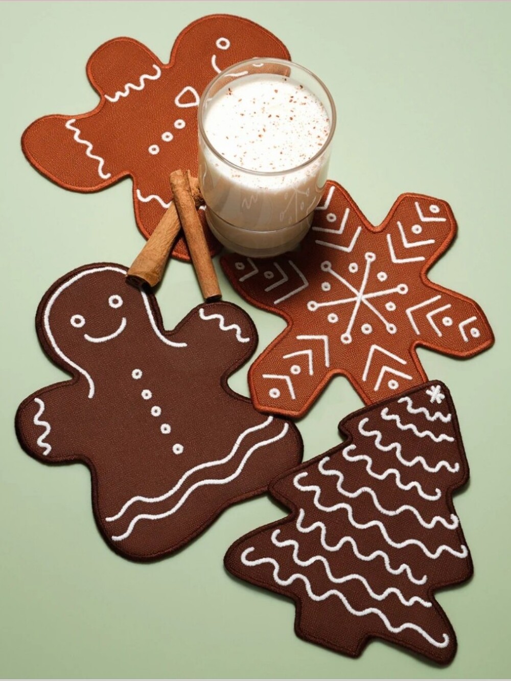 Piecework Linen Gingerbread Cocktail Napkins